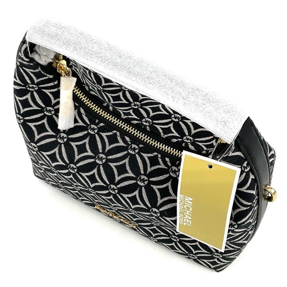 Michael Kors Ember Small Logo Jacquard Messenger Bag Black - Picture 6 of 11